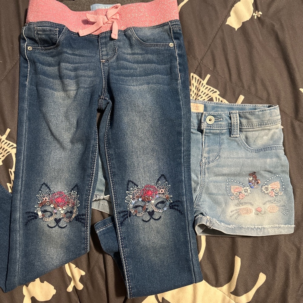 Cat leggings and shorts
